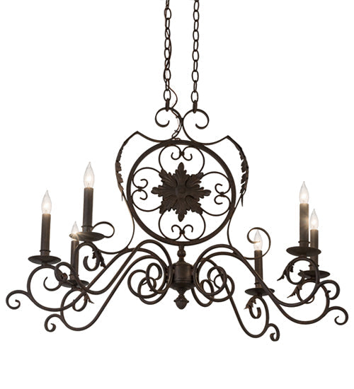 Meyda Lighting Christabel 36" 6-Light Cajun Spice Island Chandelier With Faux Candlelight