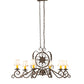 Meyda Lighting Christabel 48" 6-Light Gilded Tobacco Oblong Chandelier With White Linen Shade