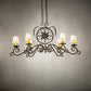 Meyda Lighting Christabel 48" 6-Light Gilded Tobacco Oblong Chandelier With White Linen Shade
