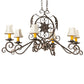 Meyda Lighting Christabel 48" 6-Light Gilded Tobacco Oblong Chandelier With White Linen Shade