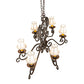 Meyda Lighting Christabel 48" 6-Light Gilded Tobacco Oblong Chandelier With White Linen Shade