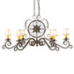 Meyda Lighting Christabel 48" 6-Light Gilded Tobacco Oblong Chandelier With White Linen Shade