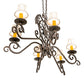 Meyda Lighting Christabel 48" 6-Light Gilded Tobacco Oblong Chandelier With White Linen Shade