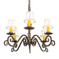 Meyda Lighting Christabel 48" 6-Light Gilded Tobacco Oblong Chandelier With White Linen Shade