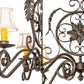 Meyda Lighting Christabel 48" 6-Light Gilded Tobacco Oblong Chandelier With White Linen Shade