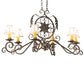 Meyda Lighting Christabel 48" 6-Light Gilded Tobacco Oblong Chandelier With White Linen Shade