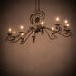 Meyda Lighting Christabel 68" 10-Light Gilded Tobacco Chandelier With Amber Faux Candlelight