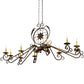 Meyda Lighting Christabel 68" 10-Light Gilded Tobacco Chandelier With Amber Faux Candlelight