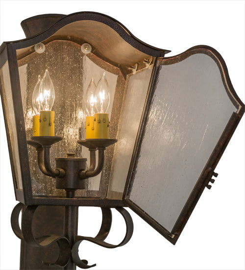 Meyda Lighting Christian 10" 4-Light Cajun Spice Wall Sconce With Clear Seeded Shade Glass