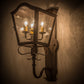 Meyda Lighting Christian 10" 4-Light Cajun Spice Wall Sconce With Clear Seeded Shade Glass