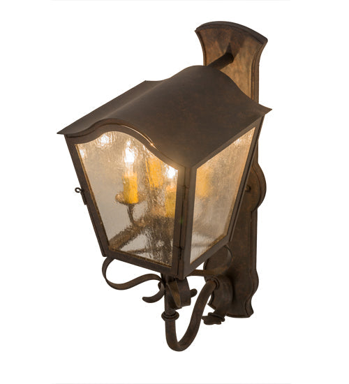 Meyda Lighting Christian 10" 4-Light Cajun Spice Wall Sconce With Clear Seeded Shade Glass