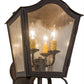 Meyda Lighting Christian 10" 4-Light Cajun Spice Wall Sconce With Clear Seeded Shade Glass