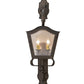 Meyda Lighting Christian 12" 4-Light Gilded Tobacco Lantern Wall Sconce With Clear Seeded Shade Glass