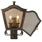 Meyda Lighting Christian 12" 4-Light Gilded Tobacco Lantern Wall Sconce With Clear Seeded Shade Glass
