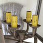 Meyda Lighting Christian 12" 4-Light Gilded Tobacco Lantern Wall Sconce With Clear Seeded Shade Glass