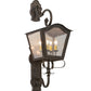 Meyda Lighting Christian 12" 4-Light Gilded Tobacco Lantern Wall Sconce With Clear Seeded Shade Glass