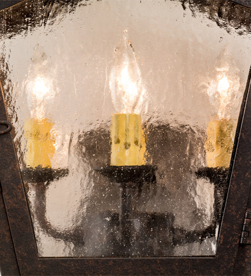 Meyda Lighting Christian 16" 4-Light Cajun Spice Wall Sconce With Clear Seeded Shade Glass