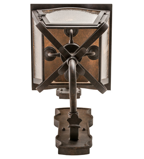 Meyda Lighting Christian 16" 4-Light Cajun Spice Wall Sconce With Clear Seeded Shade Glass