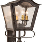 Meyda Lighting Christian 16" 4-Light Cajun Spice Wall Sconce With Clear Seeded Shade Glass