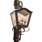 Meyda Lighting Christian 16" 4-Light Cajun Spice Wall Sconce With Clear Seeded Shade Glass