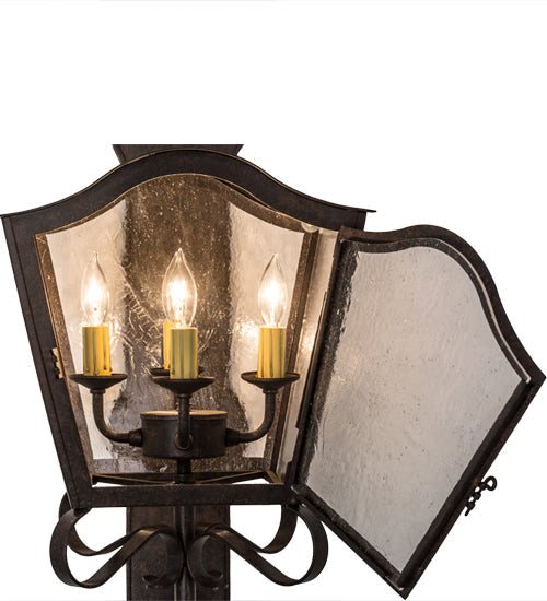 Meyda Lighting Christian 165282 12" 4-Light Cajun Spice Wall Sconce With Clear Seeded Shade Glass