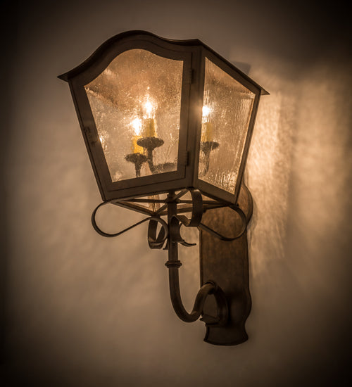 Meyda Lighting Christian 165282 12" 4-Light Cajun Spice Wall Sconce With Clear Seeded Shade Glass