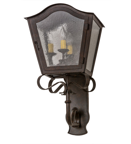 Meyda Lighting Christian 165282 12" 4-Light Cajun Spice Wall Sconce With Clear Seeded Shade Glass