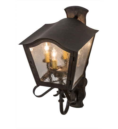 Meyda Lighting Christian 165282 12" 4-Light Cajun Spice Wall Sconce With Clear Seeded Shade Glass