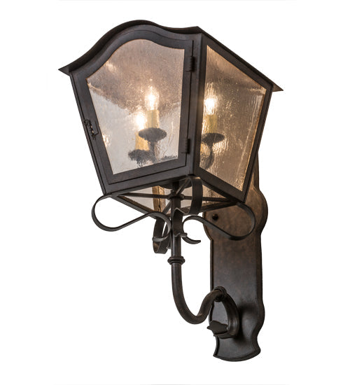 Meyda Lighting Christian 165282 12" 4-Light Cajun Spice Wall Sconce With Clear Seeded Shade Glass