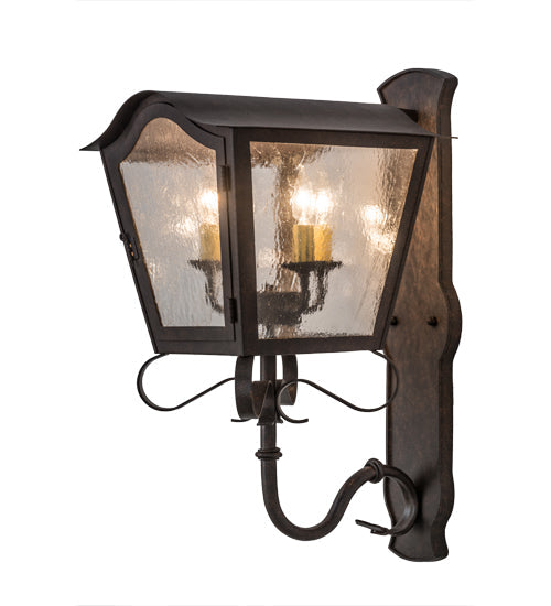 Meyda Lighting Christian 165282 12" 4-Light Cajun Spice Wall Sconce With Clear Seeded Shade Glass