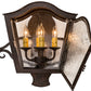 Meyda Lighting Christian 22" 4-Light Cajun Spice Wall Sconce With Clear Seeded Shade Glass
