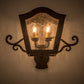 Meyda Lighting Christian 22" 4-Light Cajun Spice Wall Sconce With Clear Seeded Shade Glass