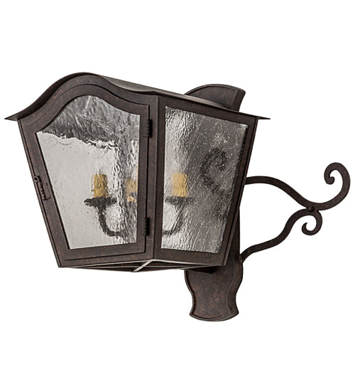 Meyda Lighting Christian 22" 4-Light Cajun Spice Wall Sconce With Clear Seeded Shade Glass