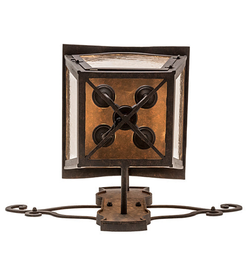 Meyda Lighting Christian 22" 4-Light Cajun Spice Wall Sconce With Clear Seeded Shade Glass