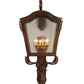 Meyda Lighting Christian 23" 6-Light Dark Bronze Lantern Wall Sconce With Clear Seeded Shade Glass