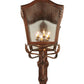 Meyda Lighting Christian 23" 6-Light Dark Bronze Lantern Wall Sconce With Clear Seeded Shade Glass