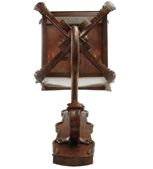 Meyda Lighting Christian 23" 6-Light Dark Bronze Lantern Wall Sconce With Clear Seeded Shade Glass