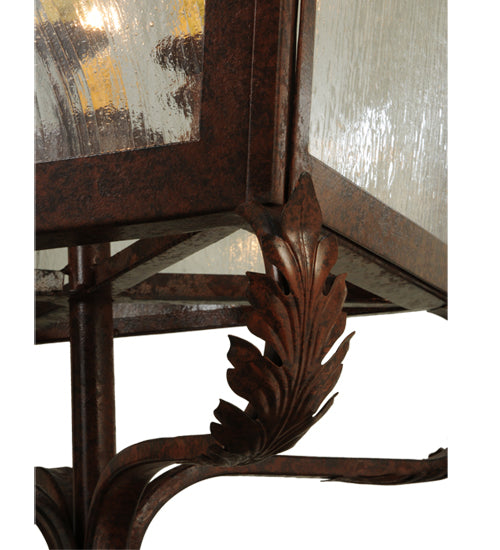 Meyda Lighting Christian 23" 6-Light Dark Bronze Lantern Wall Sconce With Clear Seeded Shade Glass