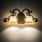 Meyda Lighting Christiana 20" 2-Light Distressed Chestnut Wall Sconce With Beige Scavo Art Shade Glass