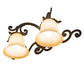 Meyda Lighting Christiana 20" 2-Light Distressed Chestnut Wall Sconce With Beige Scavo Art Shade Glass