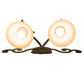 Meyda Lighting Christiana 20" 2-Light Distressed Chestnut Wall Sconce With Beige Scavo Art Shade Glass