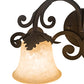 Meyda Lighting Christiana 20" 2-Light Distressed Chestnut Wall Sconce With Beige Scavo Art Shade Glass