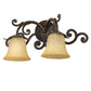 Meyda Lighting Christiana 20" 2-Light Gilded Tobacco Wall Sconce With Beige Scavo Art Shade