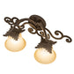 Meyda Lighting Christiana 20" 2-Light Gilded Tobacco Wall Sconce With Beige Scavo Art Shade