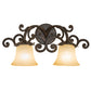 Meyda Lighting Christiana 20" 2-Light Gilded Tobacco Wall Sconce With Beige Scavo Art Shade