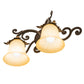 Meyda Lighting Christiana 20" 2-Light Gilded Tobacco Wall Sconce With Beige Scavo Art Shade