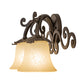 Meyda Lighting Christiana 20" 2-Light Gilded Tobacco Wall Sconce With Beige Scavo Art Shade