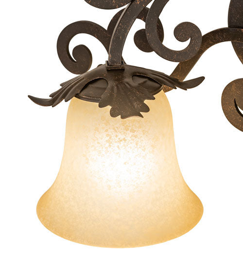 Meyda Lighting Christiana 20" 2-Light Gilded Tobacco Wall Sconce With Beige Scavo Art Shade