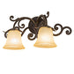 Meyda Lighting Christiana 20" 2-Light Gilded Tobacco Wall Sconce With Beige Scavo Art Shade