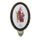 Meyda Lighting Christmas 4" Antique Brass Night Light With For the Love of Santa Shade Glass